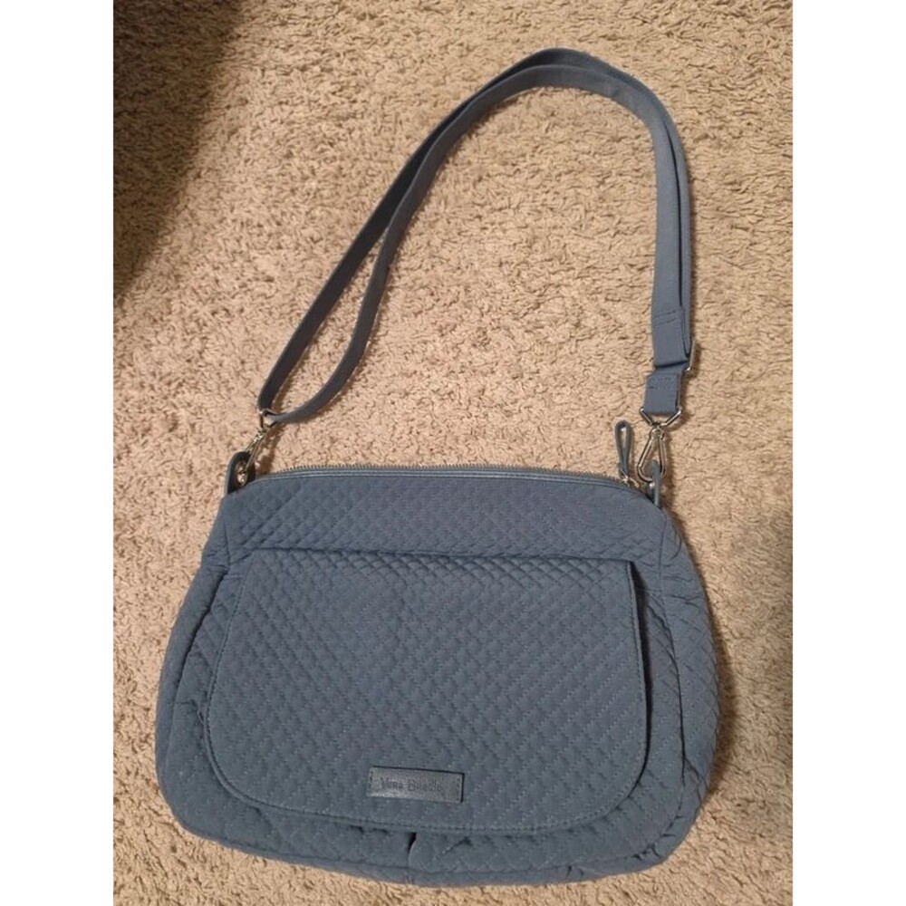 Vera Bradley Quilted Crossbody Bag Blue Gray Slate